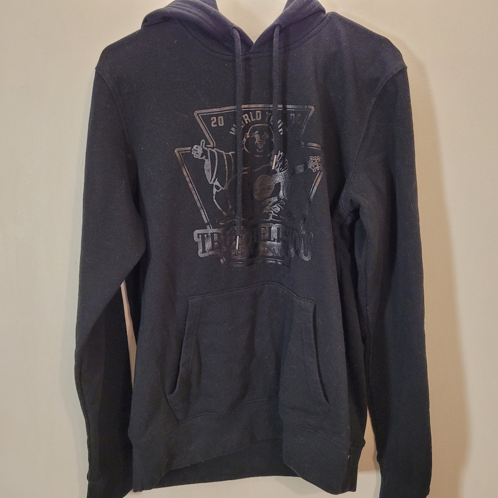 True Religion Black Logo Black Pullover Hoodie - M
